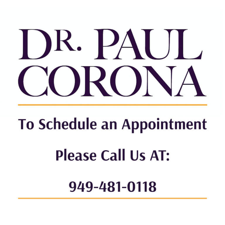 Image of text: To schedule an appointment, please call us at: 949-481-0118